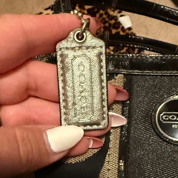 Coach Black and Tan Signature Tote - Picture 5 of 6